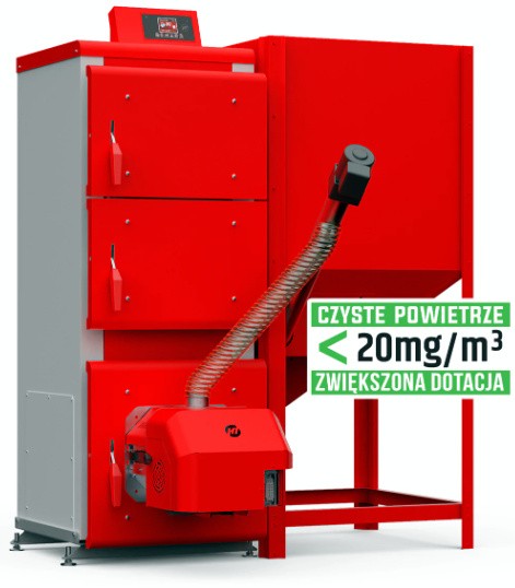 20kW Kocioł Heiztechnik Q Pellet GL EcoDESIGN Czyste powietrze 20mg/m3