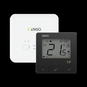 ENGO E7-RFB (Czarny) Programowany, bezprzewodowy regulator temperatury